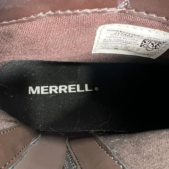 Merrell Andover Bluff Brown Waterproof Leather Ankle Boots Buckle Zip J17484 6